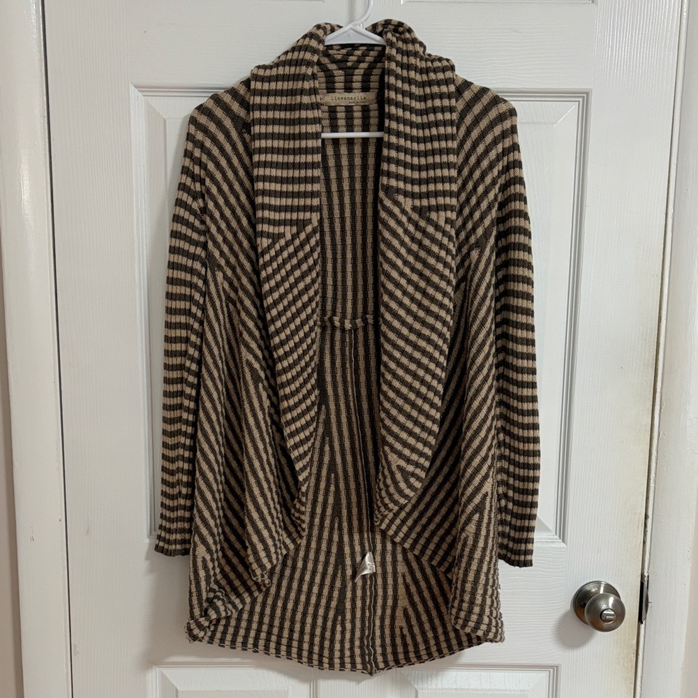 Lineamaglia Striped Brown and Black Open Cardigan